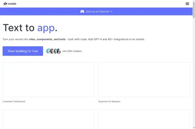 Create - Free-to-use AI App Builder preview